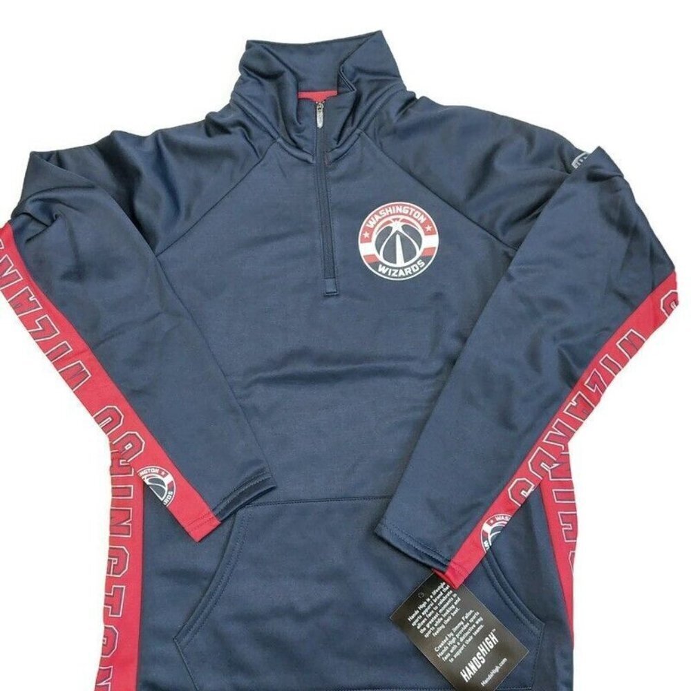 NBA Washington Wizards Hands High Adult Womens 2XL MVP Quarter Zip Pullover Blue